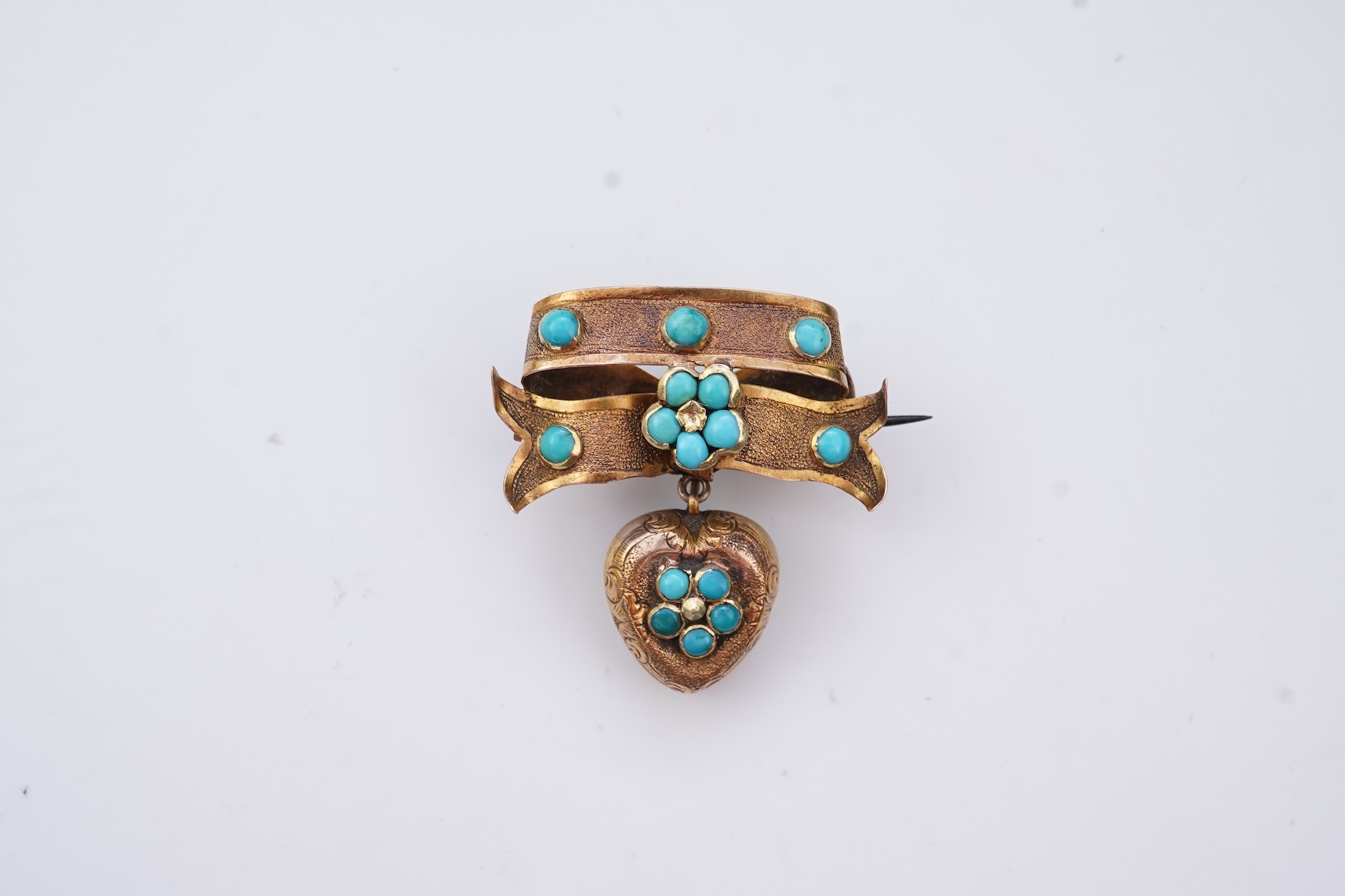 A turquoise sentimental brooch, mid 19th century